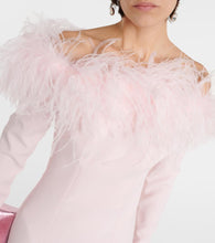 Safiyaa Feather-trimmed off-shoulder gown