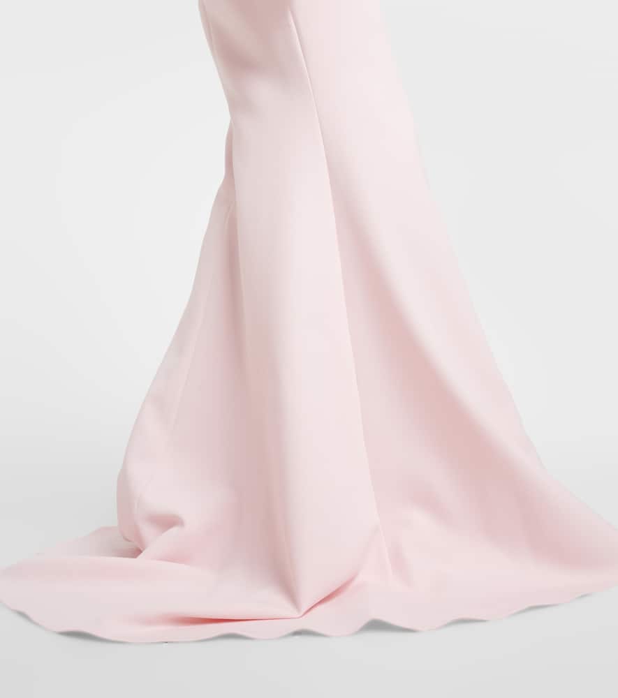 Safiyaa Feather-trimmed off-shoulder gown