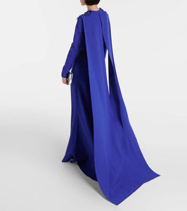 Safiyaa Ginevra embellished caped gown