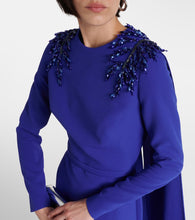 Safiyaa Ginevra embellished caped gown