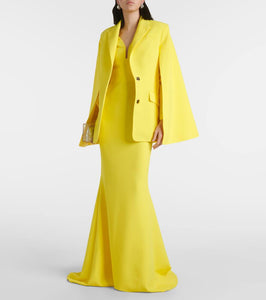 Safiyaa Hadley caped cr√É¬™pe blazer