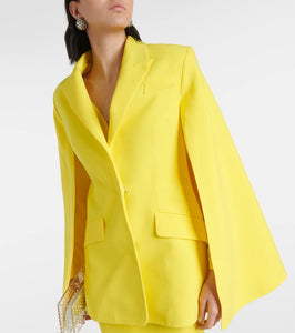 Safiyaa Hadley caped cr√É¬™pe blazer