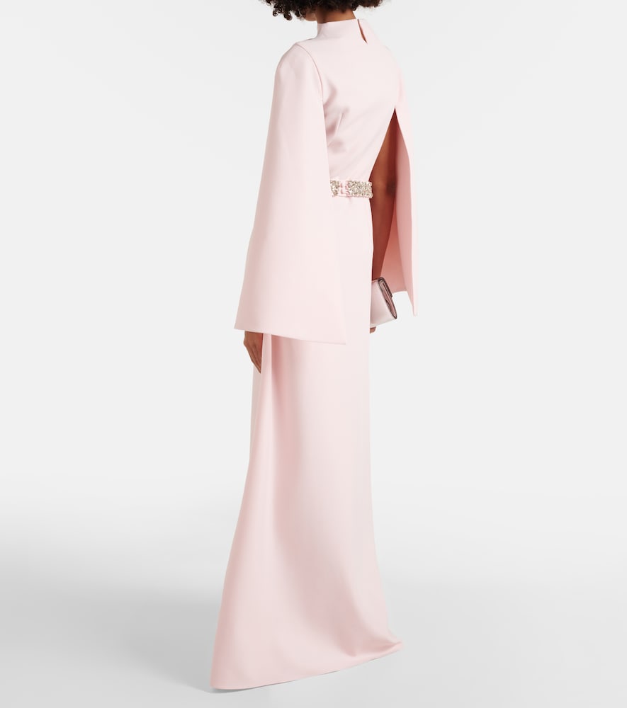 Safiyaa Harper embellished caped gown