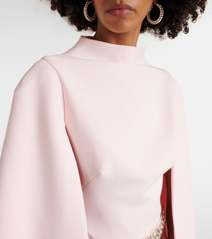 Safiyaa Harper embellished caped gown