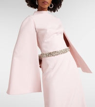 Safiyaa Harper embellished caped gown