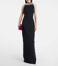 Safiyaa Holli embellished cr√É¬™pe and satin gown