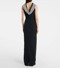 Safiyaa Holli embellished cr√É¬™pe and satin gown