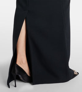 Safiyaa Holli embellished cr√É¬™pe and satin gown