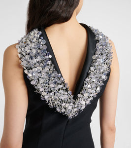 Safiyaa Holli embellished cr√É¬™pe and satin gown
