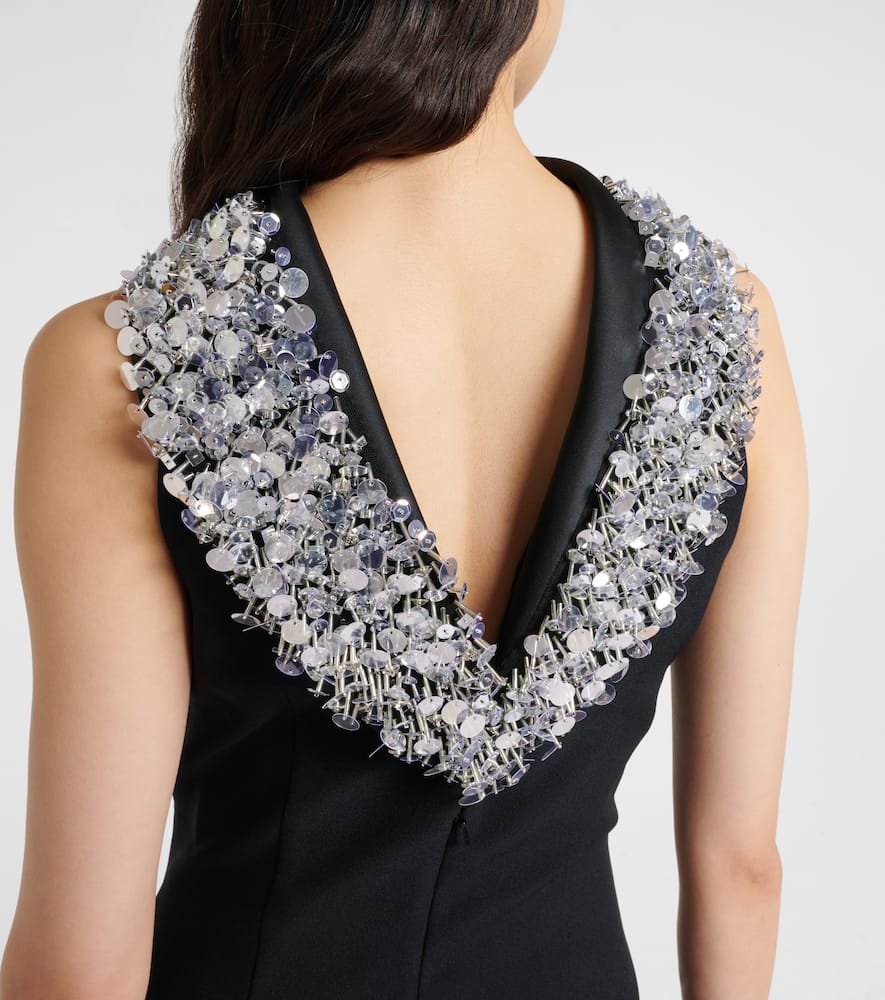 Safiyaa Holli embellished cr√É¬™pe and satin gown