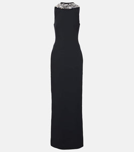 Safiyaa Holli embellished cr√É¬™pe and satin gown