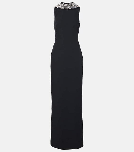 Safiyaa Holli embellished cr√É¬™pe and satin gown