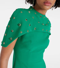 Safiyaa Kalika embellished caped crêpe gown