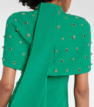Safiyaa Kalika embellished caped crêpe gown