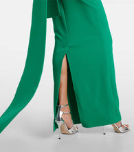 Safiyaa Kalika embellished caped crêpe gown