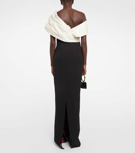Safiyaa Lerena Vista crêpe and faille maxi gown