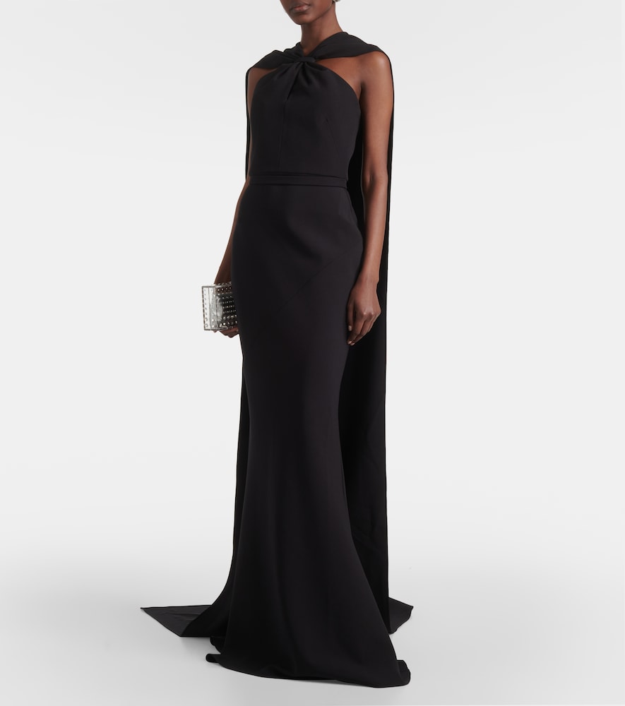 Safiyaa Lilien caped crepe gown