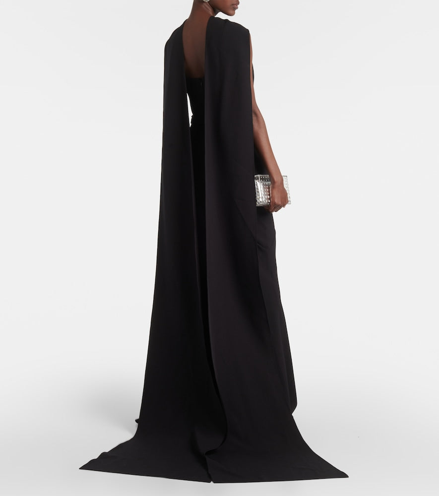 Safiyaa Lilien caped crepe gown