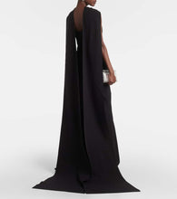 Safiyaa Lilien caped crepe gown