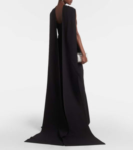 Safiyaa Lilien caped crepe gown
