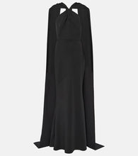 Safiyaa Lilien caped crepe gown
