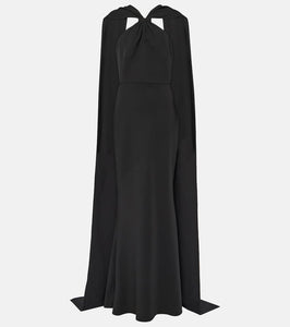 Safiyaa Lilien caped crepe gown