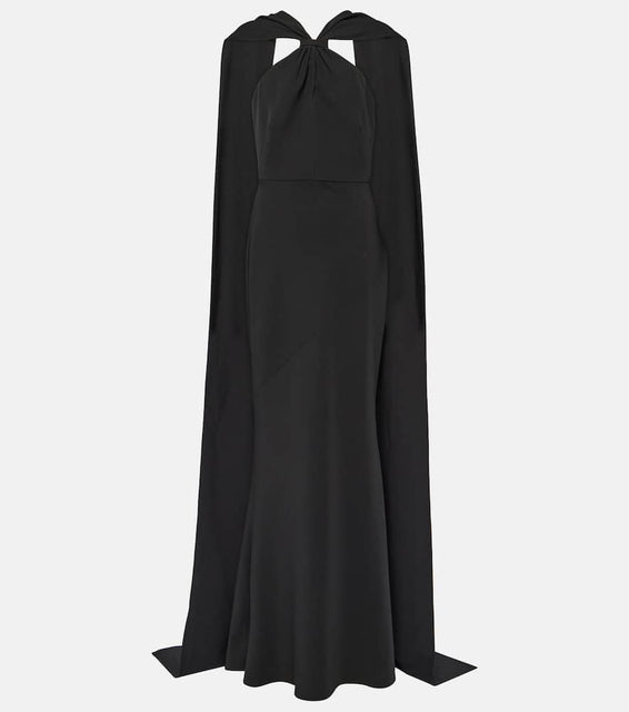 Safiyaa Lilien caped crepe gown
