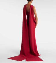 Safiyaa Lilien halterneck crêpe gown