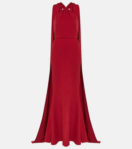 Safiyaa Lilien halterneck crêpe gown