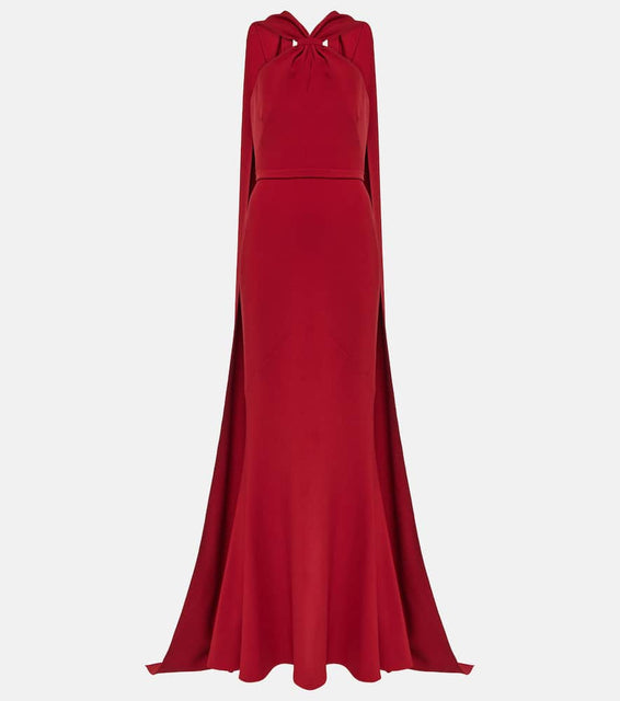 Safiyaa Lilien halterneck crêpe gown