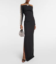 Safiyaa Maimie crystal-embellished crêpe gown