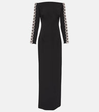 Safiyaa Maimie crystal-embellished crêpe gown
