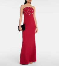 Safiyaa Makkari embellished strapless crêpe gown