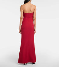 Safiyaa Makkari embellished strapless crêpe gown