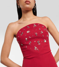Safiyaa Makkari embellished strapless crêpe gown