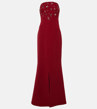Safiyaa Makkari embellished strapless crêpe gown