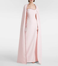 Safiyaa Mattia caped embellished crêpe gown