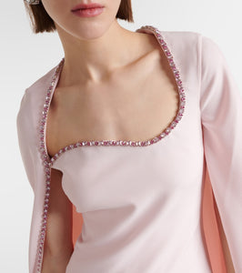 Safiyaa Mattia caped embellished crêpe gown