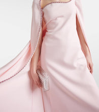 Safiyaa Mattia caped embellished crêpe gown