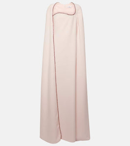 Safiyaa Mattia caped embellished crêpe gown