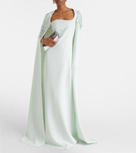 Safiyaa Mattia embellished caped  gown