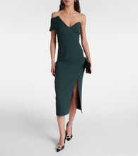 Safiyaa Opal asymmetric crêpe midi dress