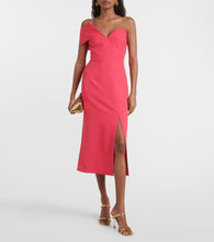 Safiyaa Opal off-shoulder crêpe midi dress