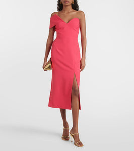 Safiyaa Opal off-shoulder crêpe midi dress