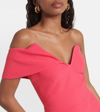 Safiyaa Opal off-shoulder crêpe midi dress