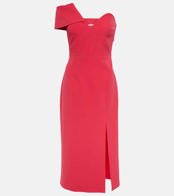 Safiyaa Opal off-shoulder crêpe midi dress