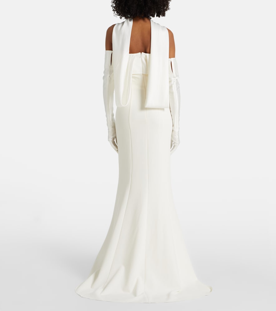 Safiyaa Roshana sash  gown with gloves