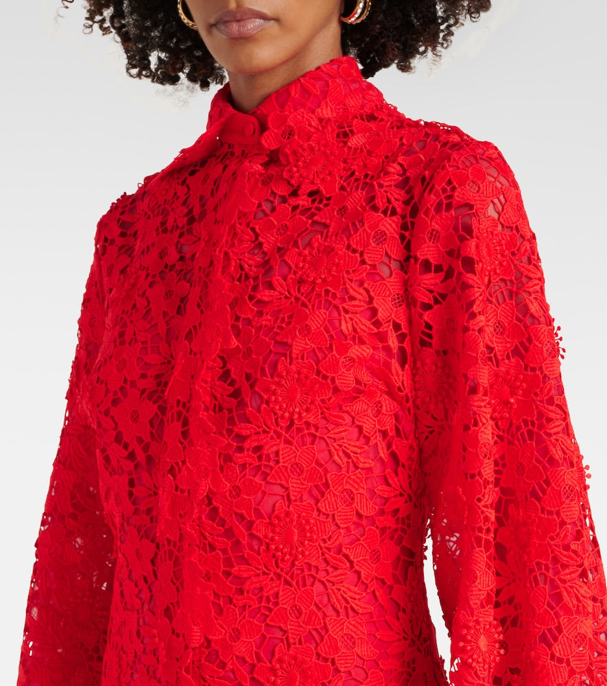 Safiyaa Salma lace belted shirt dress