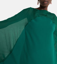 Safiyaa Silk-trimmed kaftan