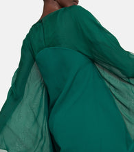 Safiyaa Silk-trimmed kaftan